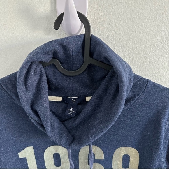 GAP turtle neck warmer HOODIE in  navy blue - Picture 4 of 5